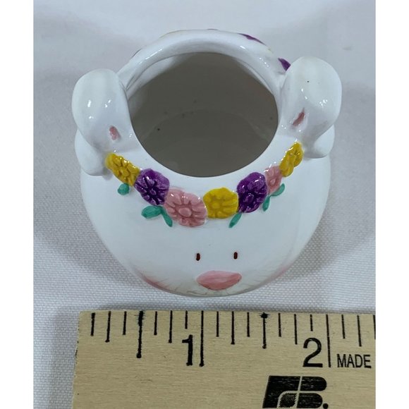 Vintage Russ Berrie Bunny Votive Set Candles Porcelain Easter Rabbit #14318C1 - Picture 5 of 9